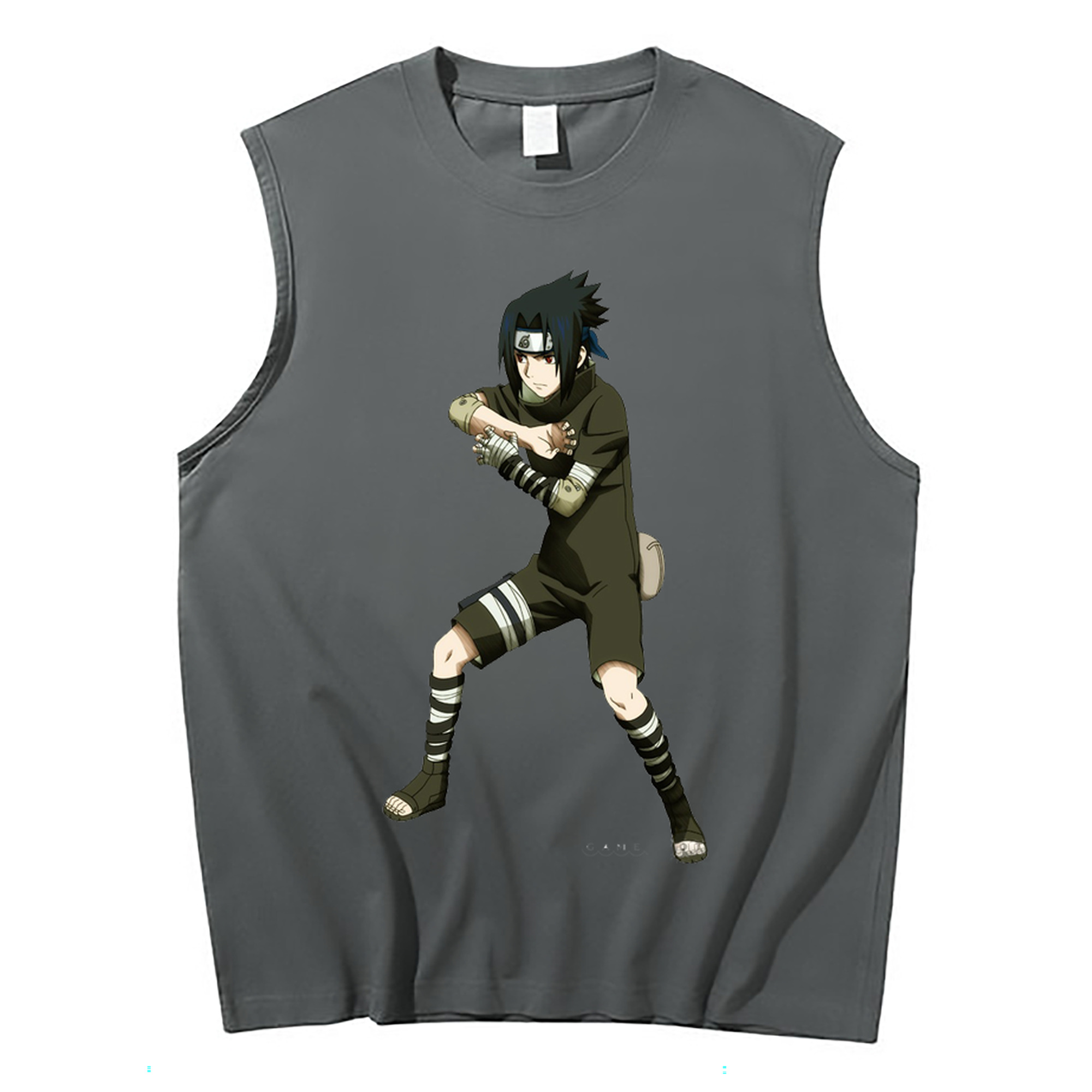 （画像用） NARUTO -ナルト- うちは サスケ Uchiha Sasuke コットン100％タンクトップ（フロントプリント）